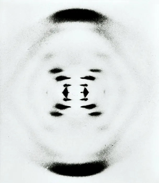 Framed Print : X-ray diffraction photograph of DNA in print Framed Print : X-ray diffraction photograph of DNA in print