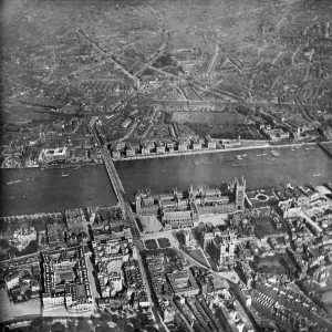Aerial view print of the Palace of Westminster, London Aerial view print of the Palace of Westminster, London