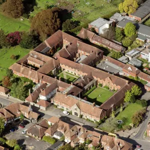Wye College Print, Aerial View of Medieval Buildings