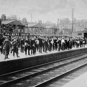 Print of Palmers Green Station, 1914 Print of Palmers Green Station, 1914