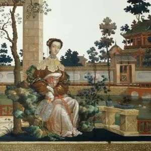 An Oriental Beauty Print on Paper An Oriental Beauty Print on Paper