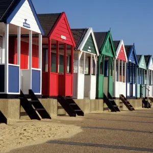 Colourful Southwold Beach Huts Print Colourful Southwold Beach Huts Print