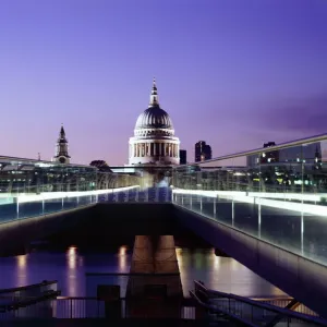 Millennium Bridge Print at Dusk