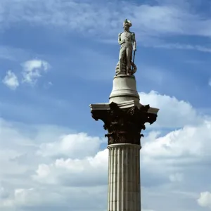 Print of Nelson's Column in Trafalgar Square, London