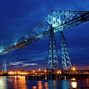 Print of the Tees Transporter Bridge at night