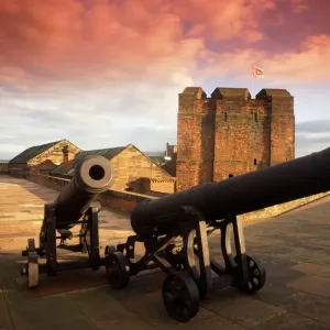 Carlisle Castle Print: 12th Century Keep with Cannons