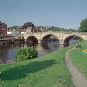 Print of the Severn Bridge, a Grade I listed bridge in Worcestershire