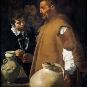 Print of a waterseller standing in Seville Print of a waterseller standing in Seville