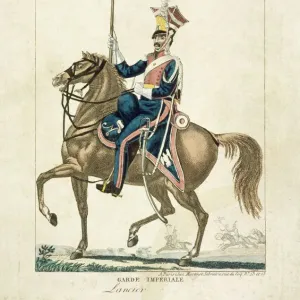 French Lancer Print, Engraving of a Napoleonic Soldier French Lancer Print, Engraving of a Napoleonic Soldier