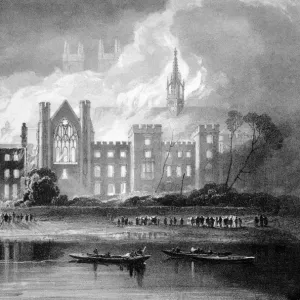 Print of Westminster Palace on fire Print of Westminster Palace on fire