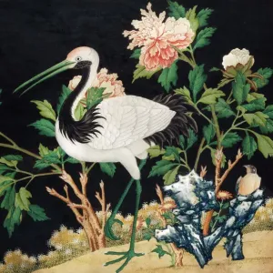 Manchurian Crane Print on Black Paper Manchurian Crane Print on Black Paper