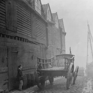 Cannon Wharf Print, circa 1856, a coal wharf scene