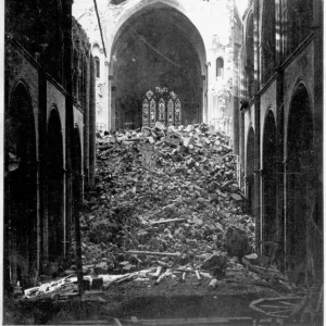 Print of Chichester Cathedral, collapsed spire