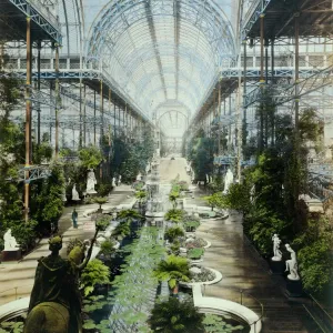 Crystal Palace Print: A Hand-Coloured Nave Interior