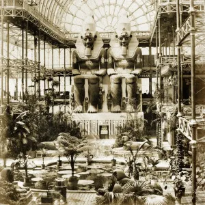 Print of Crystal Palace interior, featuring Rameses II figures