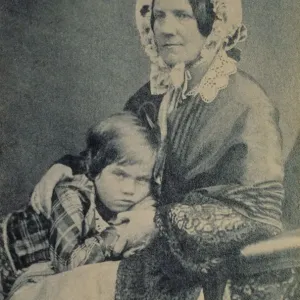 Emma Darwin and son Leonard Print, c1854