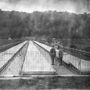 Print of the Elan Aqueduct with Church Lads Brigade members on guard