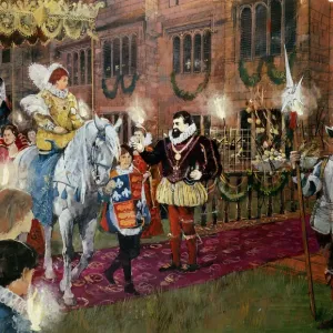 Reproduction Print of Queen Elizabeth I at Kenilworth Castle