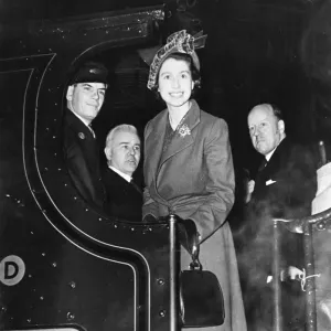 Print of Princess Elizabeth at Swindon Works, 1950
