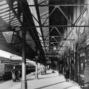 Print of Exeter St Davids Station Platform 1 Interior c.1920