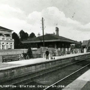 Plympton Station Print, Devon, c. 1920 Plympton Station Print, Devon, c. 1920