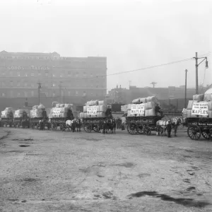 Paddington Goods Depot Print: Horse-Drawn Carts with Witney Blankets