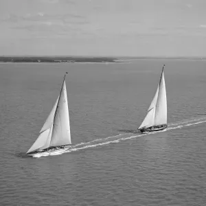 Print of J Class yacht Shamrock V at Cowes Regatta 1933 Print of J Class yacht Shamrock V at Cowes Regatta 1933