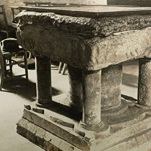 12th century font in the Church of Our Lady at Warnford