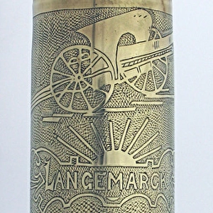A 1913 77 mm shell case, engraved Langemark