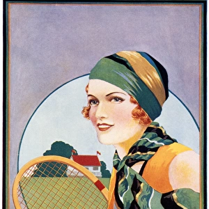 1920s tennis fashion illustration