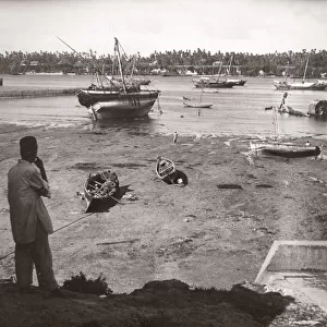 1940s East Africa - view along sea at Mombasa Kenya