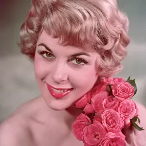 1950S Girl and Flowers