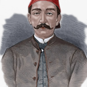 Abdul Hamid II (1842-1918). Colored engraving