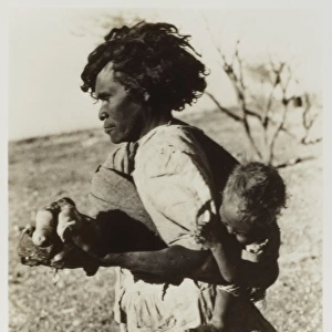 Aboriginal Mother and Baby with supplies