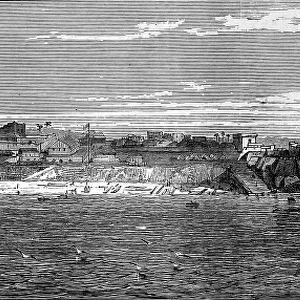 Accra and its coastline in 1873