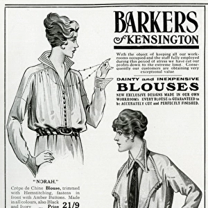 Advert for Barkers blouses 1914