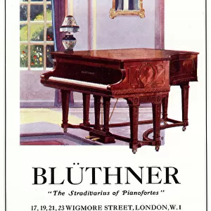 Advert, Bluthner Pianos, Wigmore Street, London