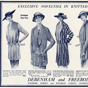 Advert for Debenham & Freebody knitted coats 1915