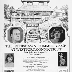 Advert for the Denishawn Summer camp at Westport Connecticut