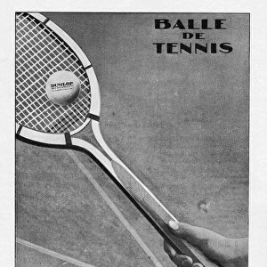Advert for Dunlop tennis balls, 1928, Paris