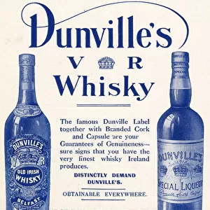 Advert for Dunvilles Whisky, Belfast 1911
