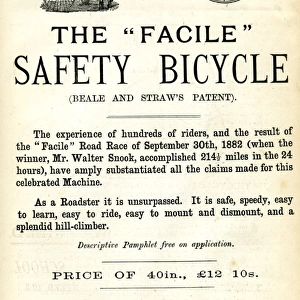 Advertisement, The Facile Safety Bicycle