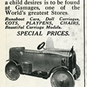 Advert for Gamages childrens toys 1929