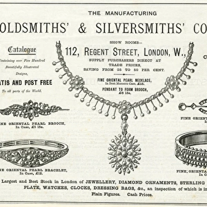 Advert for Goldsmiths & Silversmiths victorian jewellery