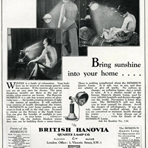 Advert for Hanovia sunlamp 1929