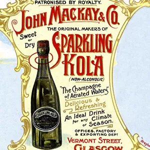 Advert, John Mackay & Co, Sparkling Kola, Glasgow