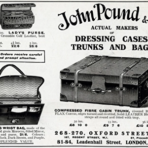 Advert for John Pound & Co luggage case 1920