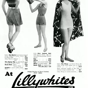 Advert for Lillywhites beach fashions 1930