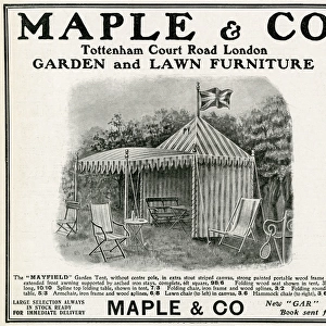 Advert for Maple & Co. garden and lawn furniture 1904
