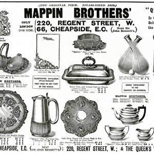 Advert for Mappin Brothers solid silver items 1895